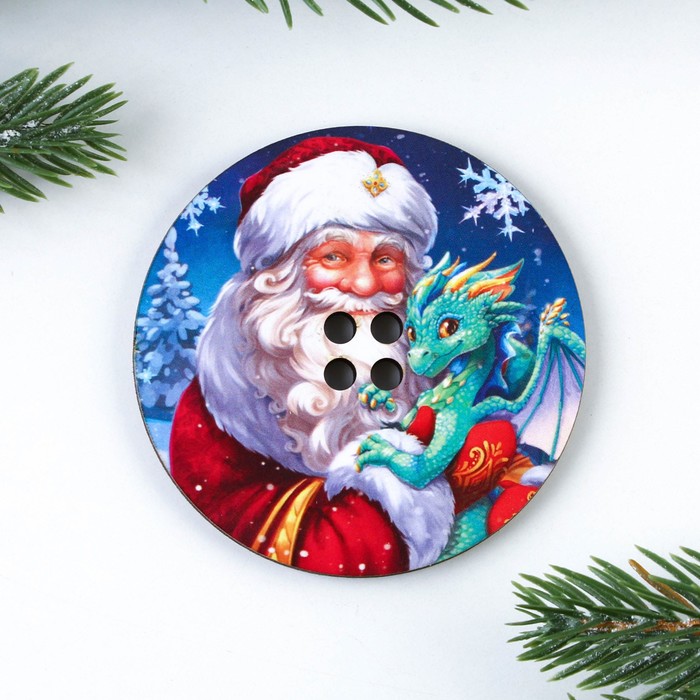 Подставка для благовоний «Дед мороз с драконом», d = 6 см - Фото 1