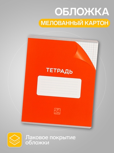 Набор тетрадей 24 листа в клетку Calligrata «Сочный Микс. Паттерн», серые листы, МИКС, 10 шт.