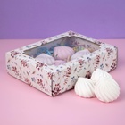 Коробка самосборная, крышка-дно, с окном, «Нежность» 18 х 15 х 5 см (комплект 5 шт) - фото 24157737