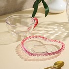 Чайная пара стеклянная «Розе», 2 предмета: кружка 250 мл, блюдце d=14 см - Фото 3