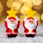 Миниатюра кукольная «Дед Мороз со звездой», набор 2 шт., размер 1 шт. — 3,7 × 2,3 см - фото 3281284