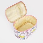 Косметичка на молнии, цвет белый/розовый - фото 22421582