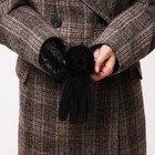 Перчатки женские, безразмерные, с утеплителем, цвет чёрный - Фото 5