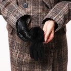 Перчатки женские, безразмерные, с утеплителем, цвет чёрный - Фото 5