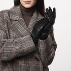 Перчатки женские, безразмерные, без утеплителя, чёрные, дизайн ромбики - Фото 4