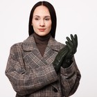 Перчатки женские, безразмерные, без утеплителя, цвет хаки - Фото 4