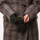 Перчатки женские, безразмерные, без утеплителя, цвет хаки - Фото 5