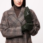 Перчатки женские, безразмерные, без утеплителя, цвет хаки - Фото 4