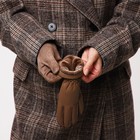 Перчатки женские, безразмерные, без утеплителя, цвет бежевый - Фото 5
