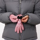 Перчатки женские, безразмерные, с утеплителем, цвет розовый - Фото 5
