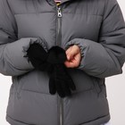 Перчатки женские, безразмерные, с утеплителем, цвет чёрный - Фото 5