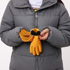 Перчатки женские, безразмерные, с утеплителем, цвет жёлтый - Фото 5