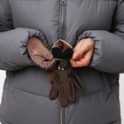 Перчатки женские, безразмерные, с утеплителем, цвет коричневый - Фото 5