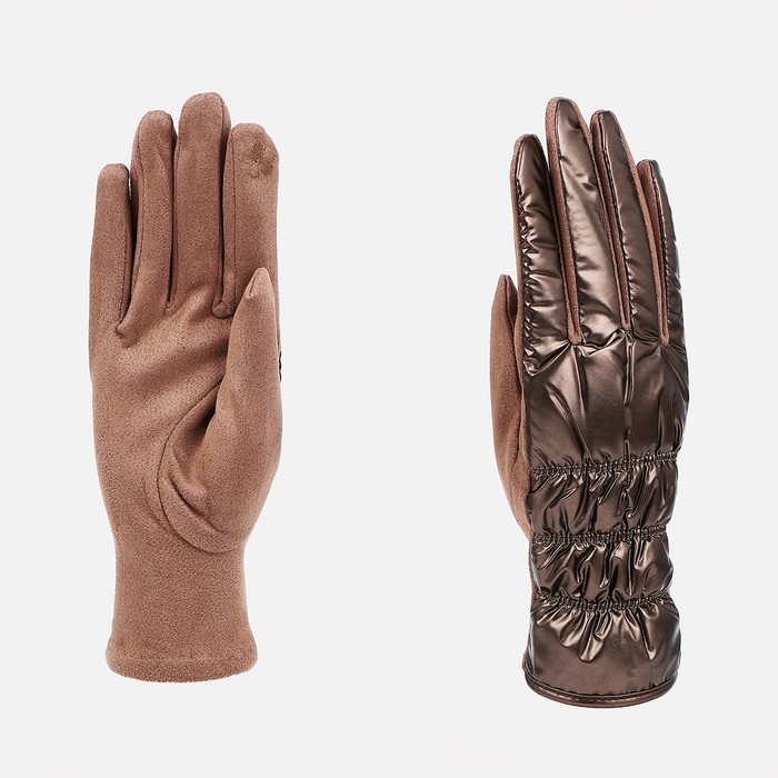 Перчатки женские, безразмерные, с утеплителем, цвет коричневый - Фото 1