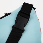 Сумка на одно плечо на молнии, цвет голубой/оранжевый - фото 22421740