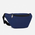 Поясная сумка на молнии, наружный карман, цвет синий - фото 7089322