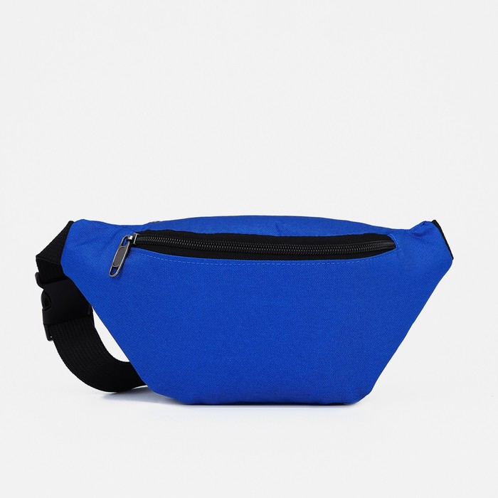 Поясная сумка на молнии, наружный карман, цвет синий - Фото 1