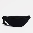 Поясная сумка на молнии, наружный карман, цвет чёрный - фото 319671784