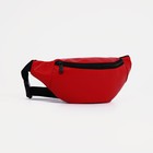 Поясная сумка на молнии, наружный карман, цвет красный - Фото 2