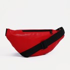 Поясная сумка на молнии, наружный карман, цвет красный - Фото 3