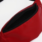 Поясная сумка на молнии, наружный карман, цвет красный - Фото 5