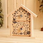 Термометр-гигрометр "Домик", дерево - Фото 1