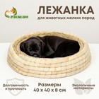 Экологичный лежак для животных (хлопок+рогоз),  40 см, белая - фото 7014717
