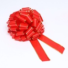 Подарочный бант - шар №7, красный, для упаковки подарков - Фото 2
