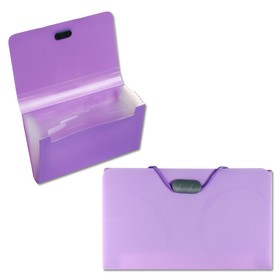 Папка на резинке А6, 12 отделений, узоры фиолетовая пастель