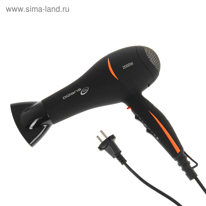 Фен Polaris PHD 2038Ti 2000 Вт, 2 скорости, ионизация, чёрный - Фото 1
