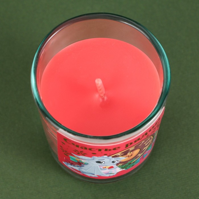 Новогодняя свеча в стакане «Счастье рядом»,аромат вишня - фото 1882771016