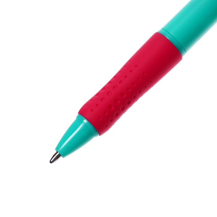 Ручка шариковая автоматическая 1,0 мм корпус МИКС с резиновым держателем
