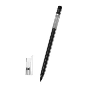 Ручка гелевая 0,5мм черная, бесстержневая,корпус прозр треугольный, иголчатый пишущий узел