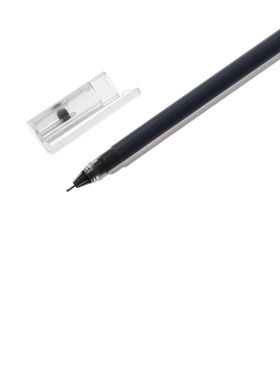 Ручка гелевая 0,5мм черная, бесстержневая,корпус прозр треугольный, иголчатый пишущущий узел   96302 (12 шт)
