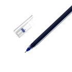 Ручка гелевая 0,5мм синяя, бесстержневая, корпус прозр треугольный, иголчатый пишущий узел - Фото 2