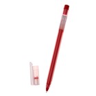 Ручка гелевая 0,5мм красная, бесстержневая,корпус треугольный, иголчатый пишущущий узел