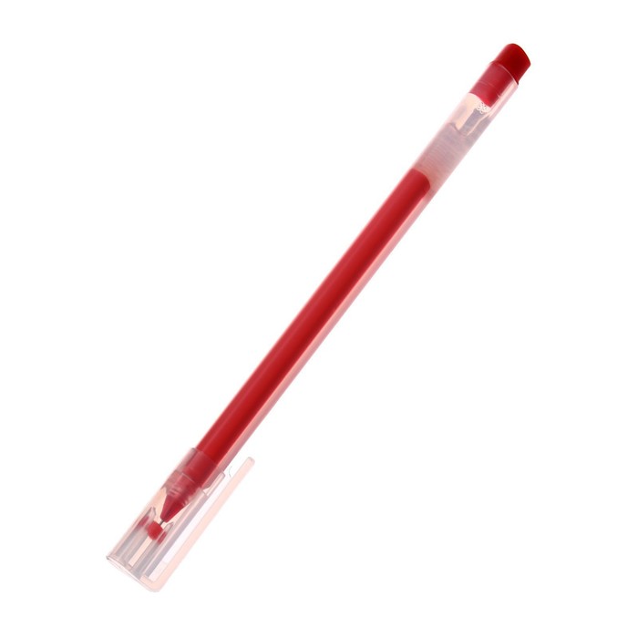 Ручка гелевая 0,5мм красная, бесстержневая,корпус треугольный, иголчатый пишущущий узел