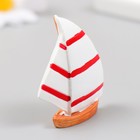 Фигурка для флорариума полистоун "Парусное судно" бело-красный 4,3х1,3х5 см - Фото 2