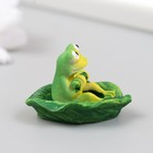 Фигурка для флорариума полистоун «Лягушонок в листе-лодочке», 4×3.5×3 см 9542528 - фото 319931240