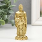 Нэцкэ полистоун золото "Будда" 5х3х9 см - фото 319672642