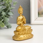 Нэцкэ полистоун золото "Медитация будды" 7х4,8х10,5 см - фото 7031880