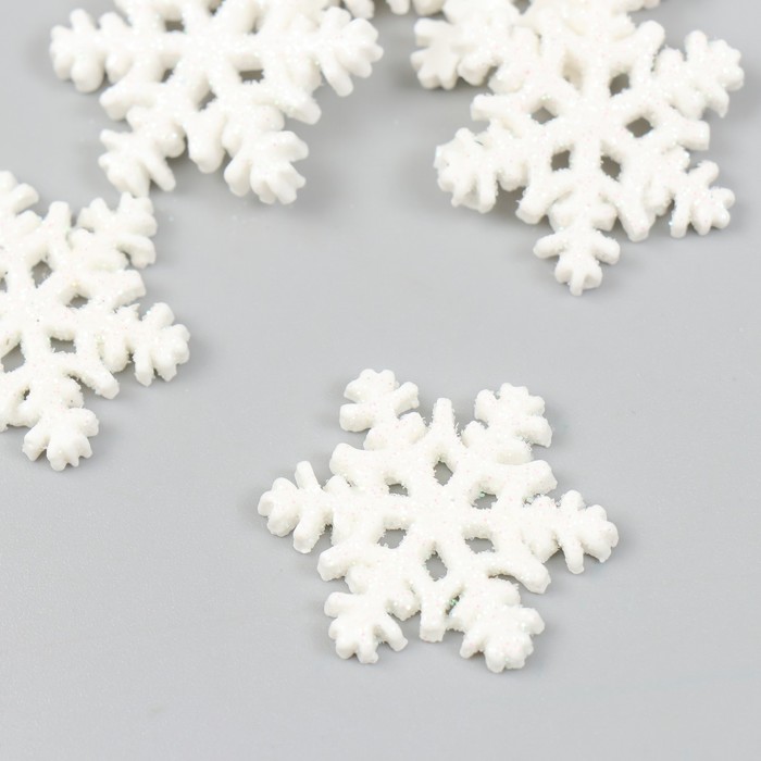 Декор для творчества пластик "Снежинка" 3х3 см - Фото 1