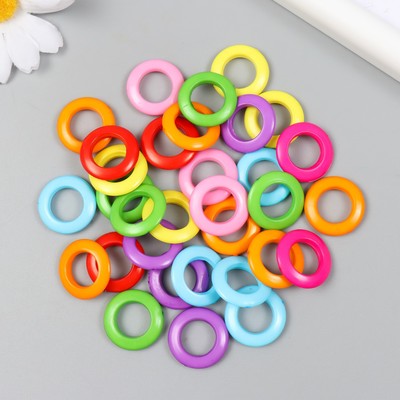 Бусины для творчества пластик «Колечки», цветные набор 25 г, 0.4×2×2 см