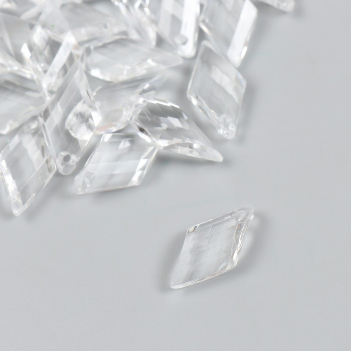 Декор для творчества пластик Ромб кристалл прозрачный цветной набор 20 гр 0,6х1,6х2,3 см