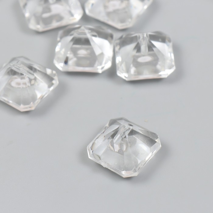 Бусины для творчества пластик "Кристалл бриллиант" набор 20 гр 2х2х1,5 см - Фото 1