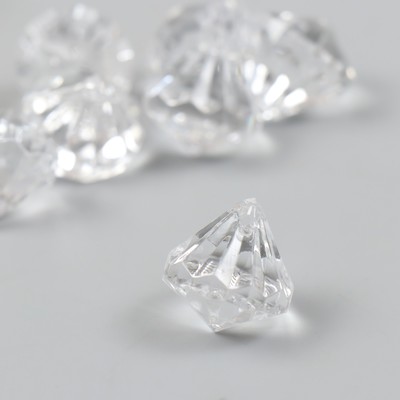 Бусины для творчества пластик "Кристалл бриллиант" набор 20 гр 1,8х1,8х1,9 см