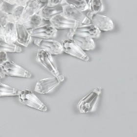 Бусины для творчества пластик "Кристалл-капля" набор 20 гр 0,6х0,6х1,3 см