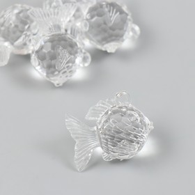 Декор для творчества пластик "Рыбка-кристалл" прозрачный набор 25 гр 2х3,1х2,6 см