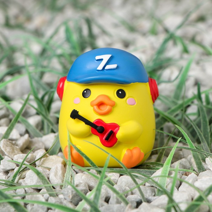 Утёнок на панель авто, гитарист, желтый - Фото 1