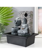 Фонтан настольный с подсветкой «Будда у стены из брусьев», от сети, 26×17.5×23 см - Фото 6